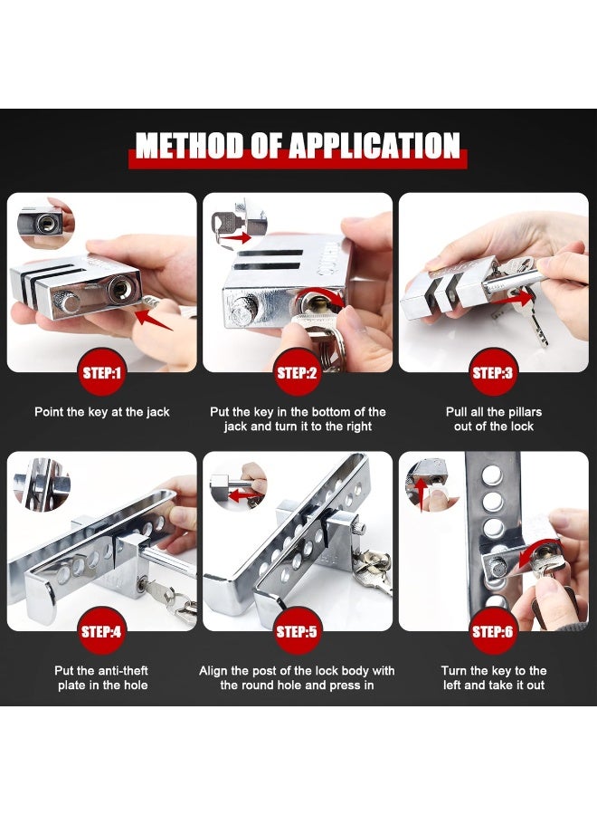 Heavy Duty Car Clutch Lock Anti-Theft Device – Stainless Steel Pedal Lock with High Security Blade Lock Cylinder, Universal Vehicle Anti-Theft Protection with Keys - Image 5
